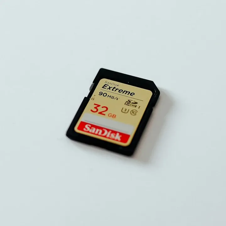 A memory card, the kind supplied inside every camera